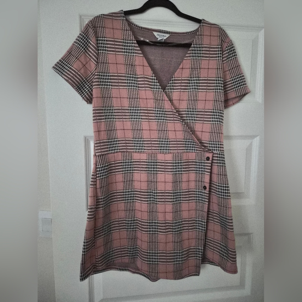 Plaid Pink Wrap Dress
